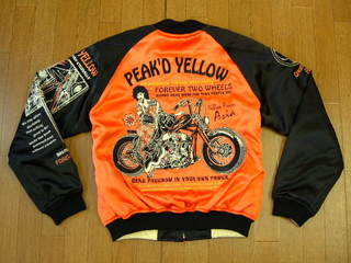 スカジャン PYSK-1007 KISS MY TATOO: Peaked Yellow ピークド スカジャン PYSK-1007 KISS MY TATOO: Peaked Yellow ピークド